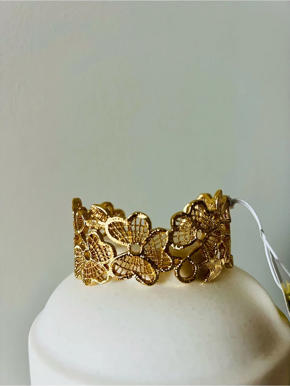 NWT | Piper K Gold Floral Filigree Statement Cuff Bracelet